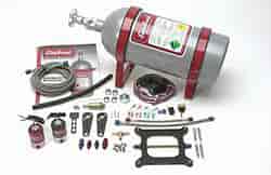 Performer RPM Dual Stage Nitrous Kit for 4500 Series Carburetor with Silver Powder Coated Bottle