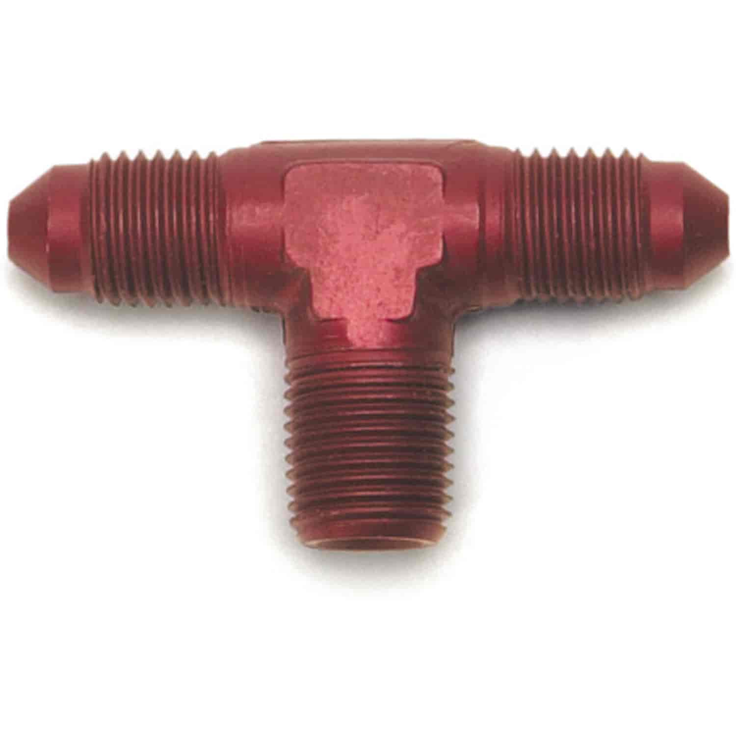 Flare to Pipe T Fitting -3AN -3AN - 1/8" NPT, Anodized