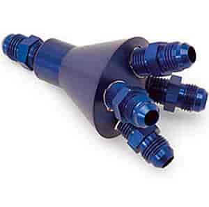 Billet Aluminum Nitrous Block Fitting Anodized Blue with One-Inlet and Four-Outlets