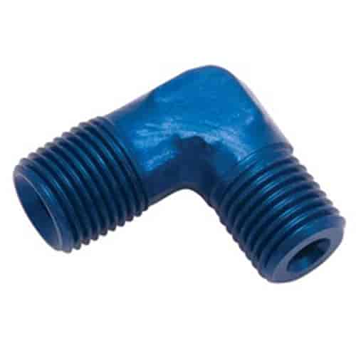 Male Pipe Nipple 1/8" NPT x 1/8" NPT 90°, Anodized Blue