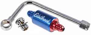 Performer & Thunder Series Carburetor Chrome Fuel Line with Blue 6AN Fuel Filter
