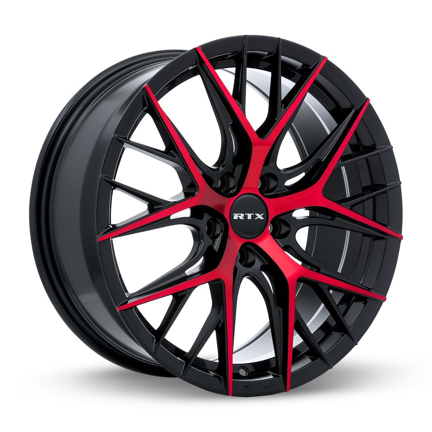 083055 RTX-Series Valkyrie Wheel [Size: 18" x 8"] Gloss Black Machined Red Lip Finish