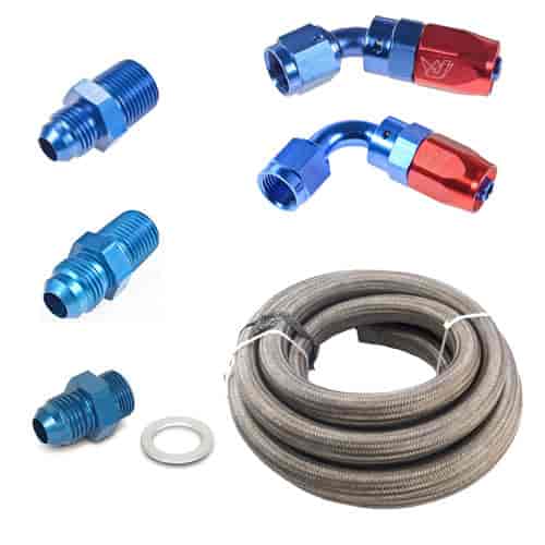 Street Demon Fuel Line Kit Includes: -6AN Male to 9/16"-24 Male Carb Inlet Fitting