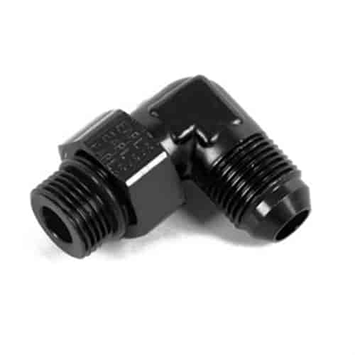 Ano-Tuff 90° Radiused Port Adapter -12AN Male Flare to 7/8"-14 (-10AN O-Ring Port) Swivel