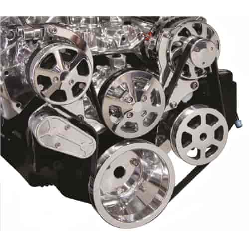 S-Drive Complete Serpentine Pulley Drive System Polished Small Block Chevy