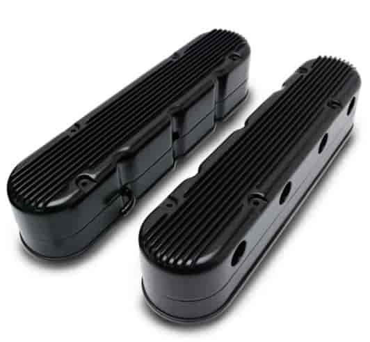 Two-Piece Aluminum Valve Covers GM LS Series, Finned Top, Matte Black Finish