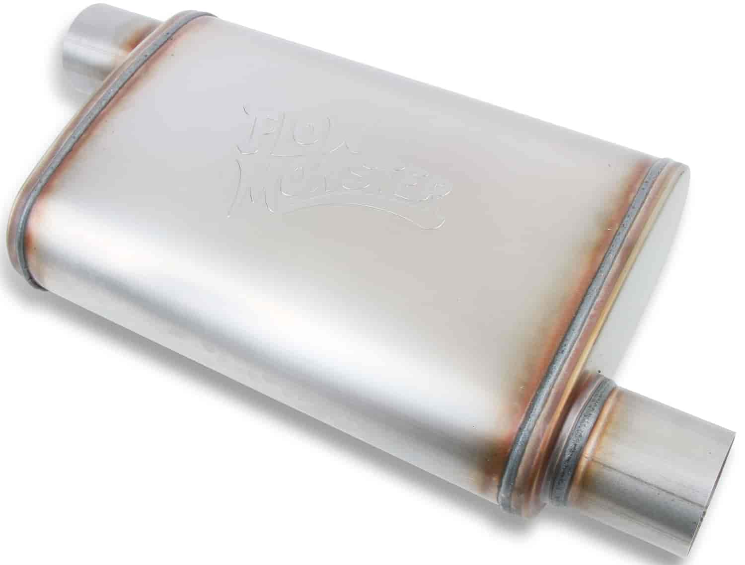FlowMonster Straight-Through Muffler Oval Case Offset In/Offset Out: 2.500 in.