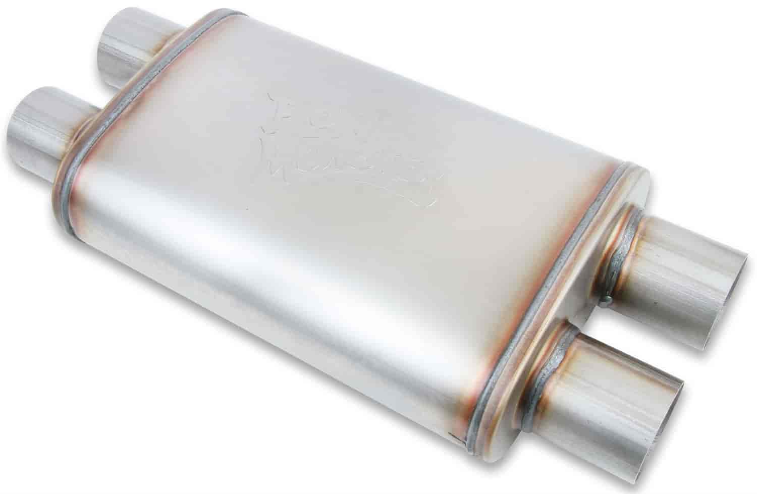 FlowMonster Straight-Through Muffler Oval Case Dual In/Dual Out: 2.500 in.