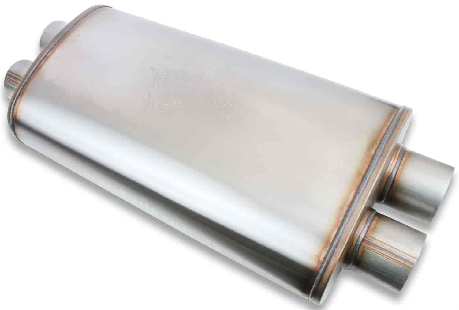 FlowMonster Straight-Through Muffler Oval Case Dual In/Dual Out: 3 in.