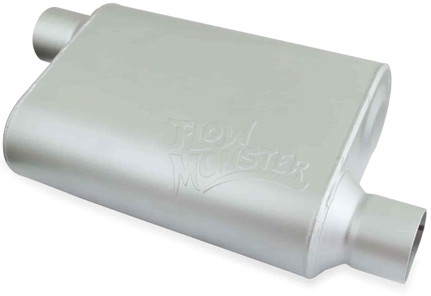 FlowMonster 2-Chamber Muffler - Offset In/Offset Out: 2.250 in.