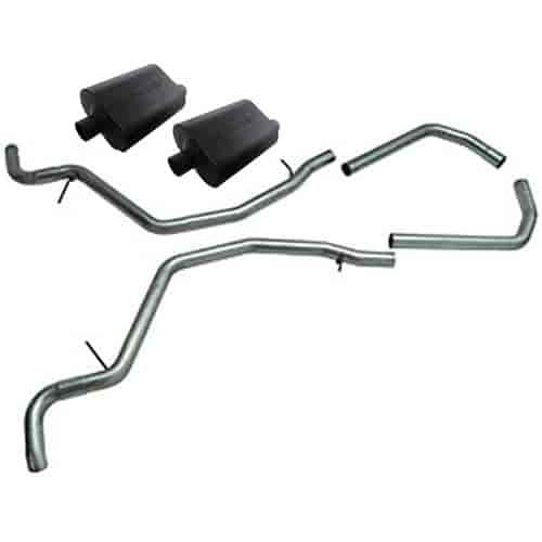 Header-Back Exhaust System With Mufflers Kit 1959-1964 Chevy