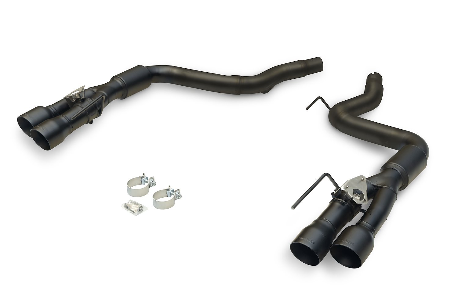 818159 Outlaw Axle-Back Exhaust System Fits Select Ford Mustang GT 2.3L EcoBoost/5.0L with Valves [Black Tips, Quad Exit]