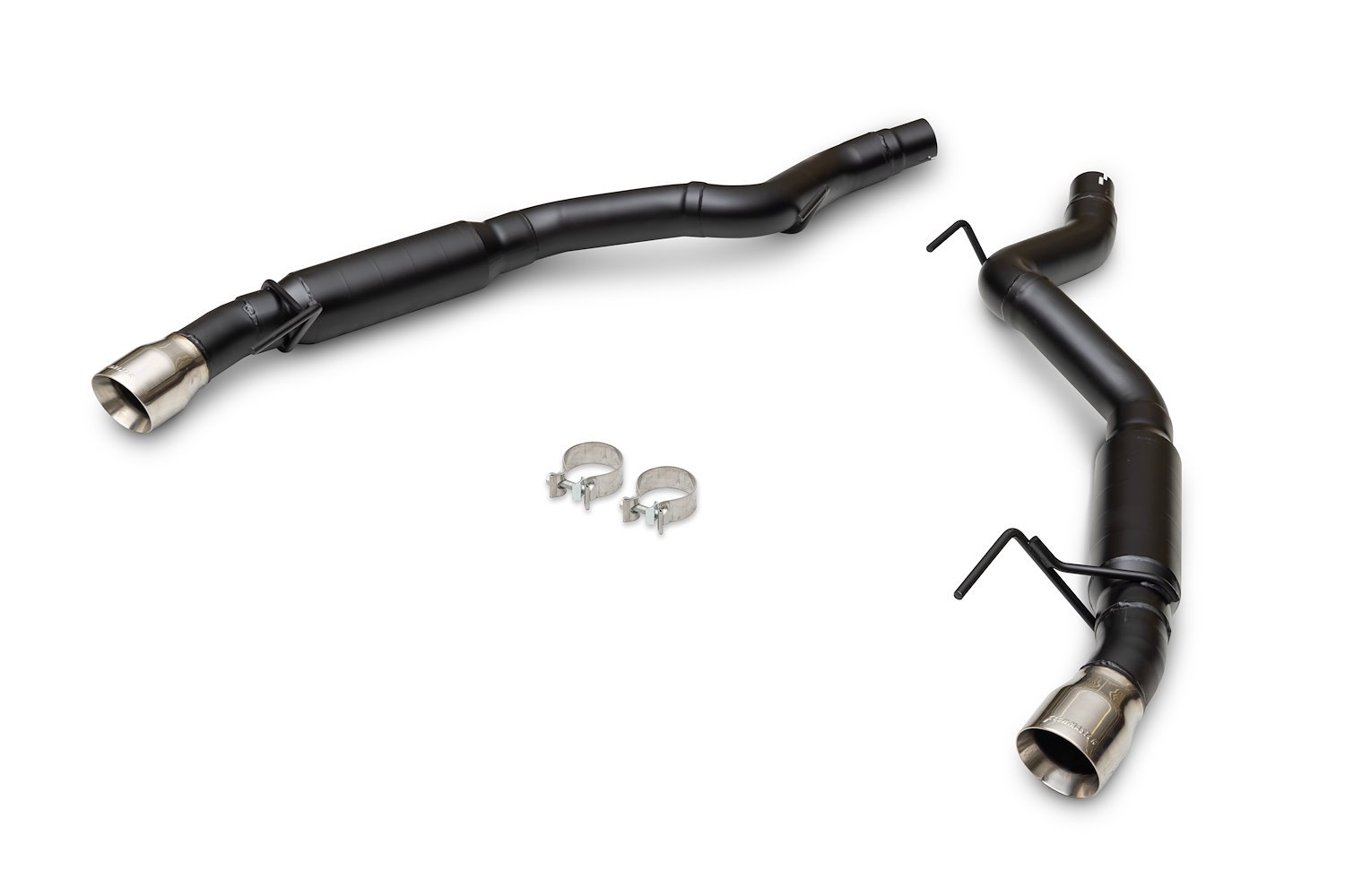 818163 Outlaw Axle-Back Exhaust System Fits Select Ford Mustang GT 2.3L/5.0L without Valves [Polished Tips, Dual Exit]