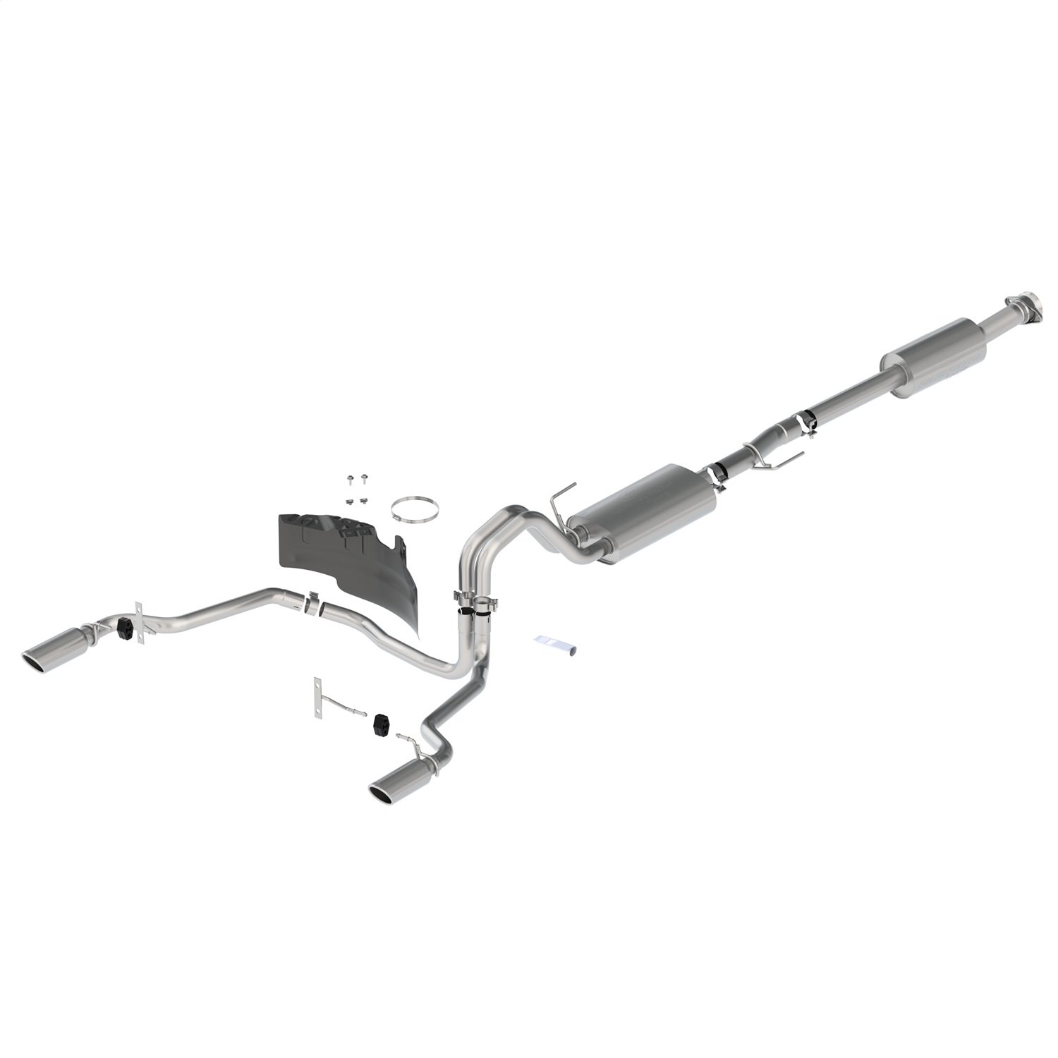 Cat-Back Touring Exhaust System Fits Select Ford F-150 2.7L, 3.5L, 5.0L Trucks w/145, 157 in. WB [Chrome Tips]