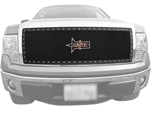 Accessories; N-FAB Wire Mesh Grille; Textured Black; Stainless Steel Mesh Grill With Chrome studs in