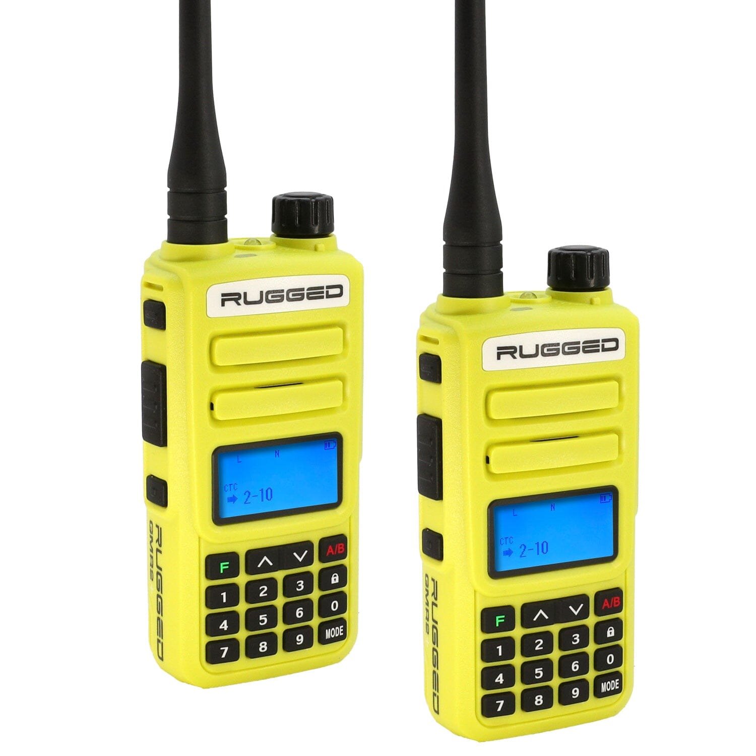 GMR2-PLUS-2-PACK-HV Rugged GMR2 PLUS GMRS & FRS Two-Way Handheld Radios, High-Visibility Safety Yellow