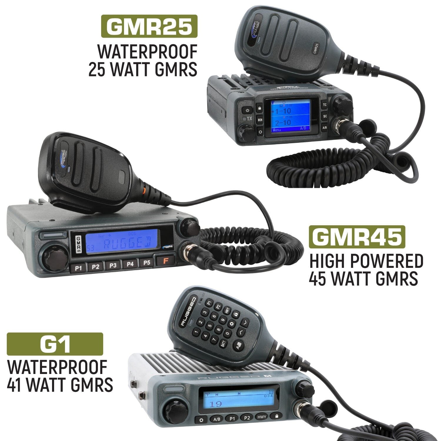 JKU-GMR45 Two-Way GMRS Mobile Radio Kit, Jeep Wrangler JK & JKU, 25 Watt, Waterproof
