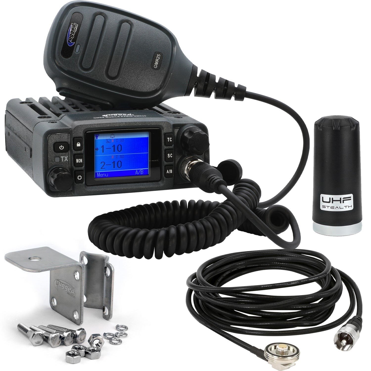 RKL-GMR25 GMR25 Waterproof GMRS Mobile Radio Kit Lite, w/ Stealth Antenna