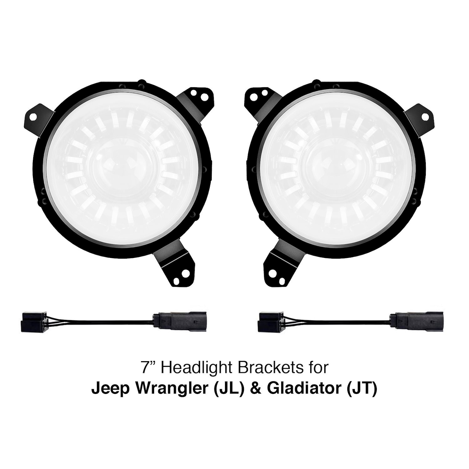 XK-MNT-JL 7 in. Headlight Mounting Brackets, Select Jeep Wrangler JL/Gladiator JT
