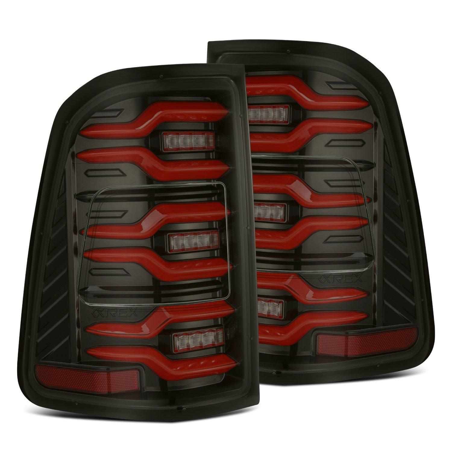 640050 Pro Series Taillights for 2019-2022 RAM 1500 - Black-Red
