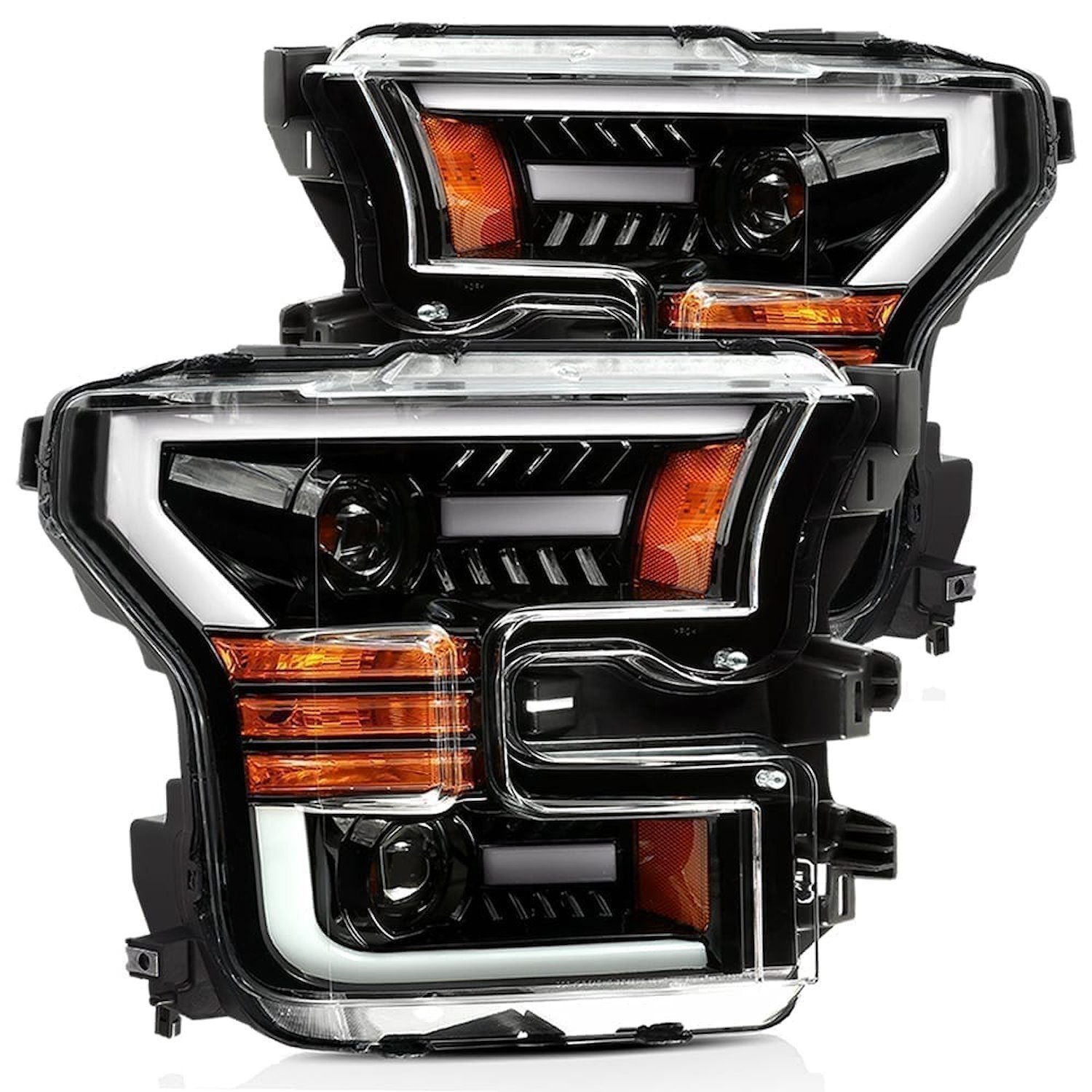 880168 Luxx-Series LED Projector Headlights for 2015-2017 Ford F-150 - Jet Black