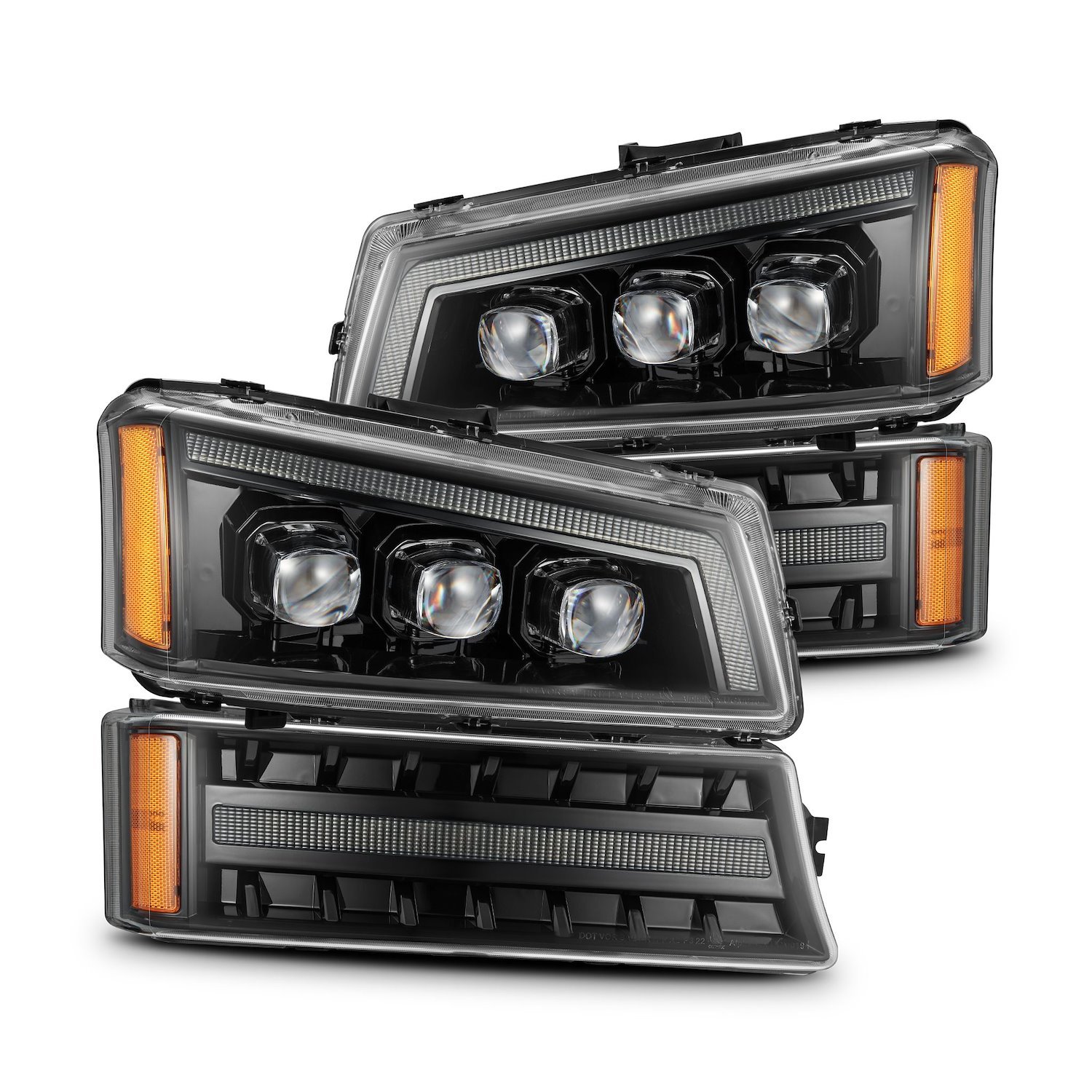 880254 NOVA-Series LED Projector Headlights for 2003-2006 Chevy Silverado 1500/2500/3500 - Alpha-Black