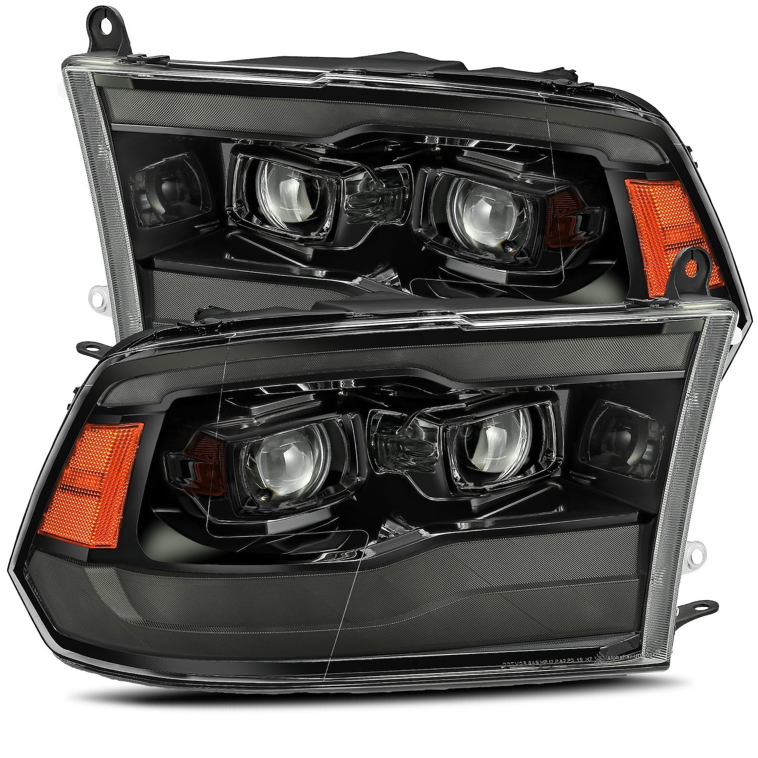 880540 Luxx-Series LED Projector Headlights for 2009-2018 Dodge/RAM 1500/2500/3500 - Alpha-Black