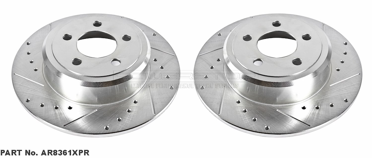 Cross-Drilled and Slotted Brake Rotors Rear
