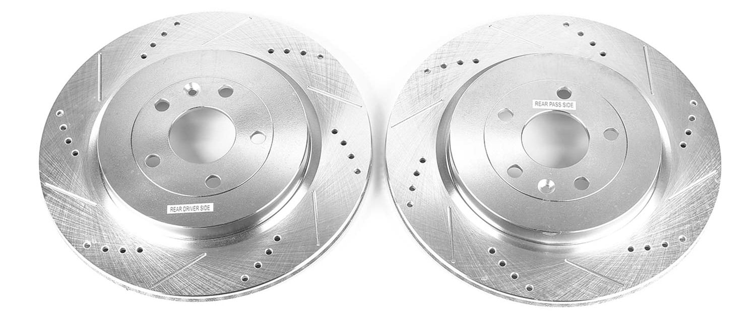 Extreme Performance Drilled And Slotted Brake Rotor Fits Select Late Model Ford, Lincoln Models [Rear Left/Driver Side]