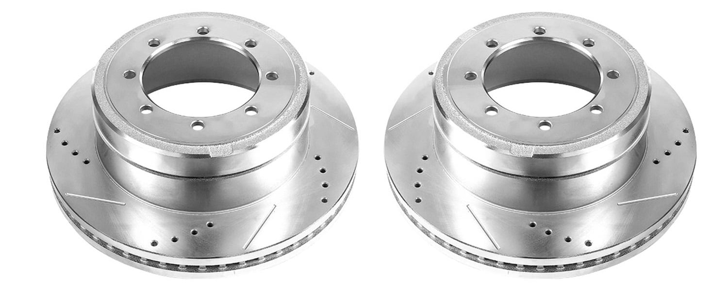 Extreme Performance Drilled And Slotted Brake Rotor Fits Select Late Model Ford F-350, F-450 Models [Rear Right/Passenger Side]
