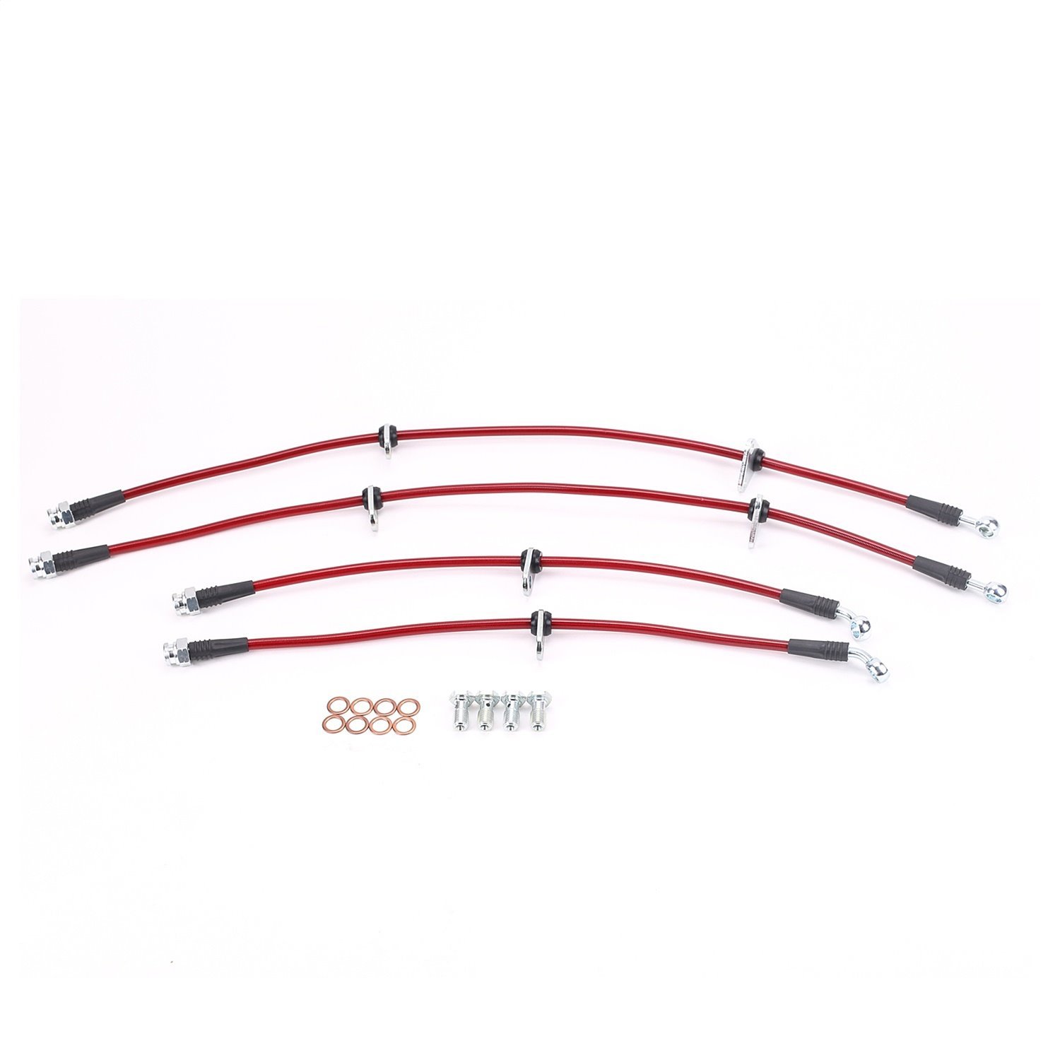 Braided Stainless Steel Hose Kit - 1992-1995 Honda Civic - 1994-1997 Civic del Sol - w/4-Wheel ABS - Front & Rear Set