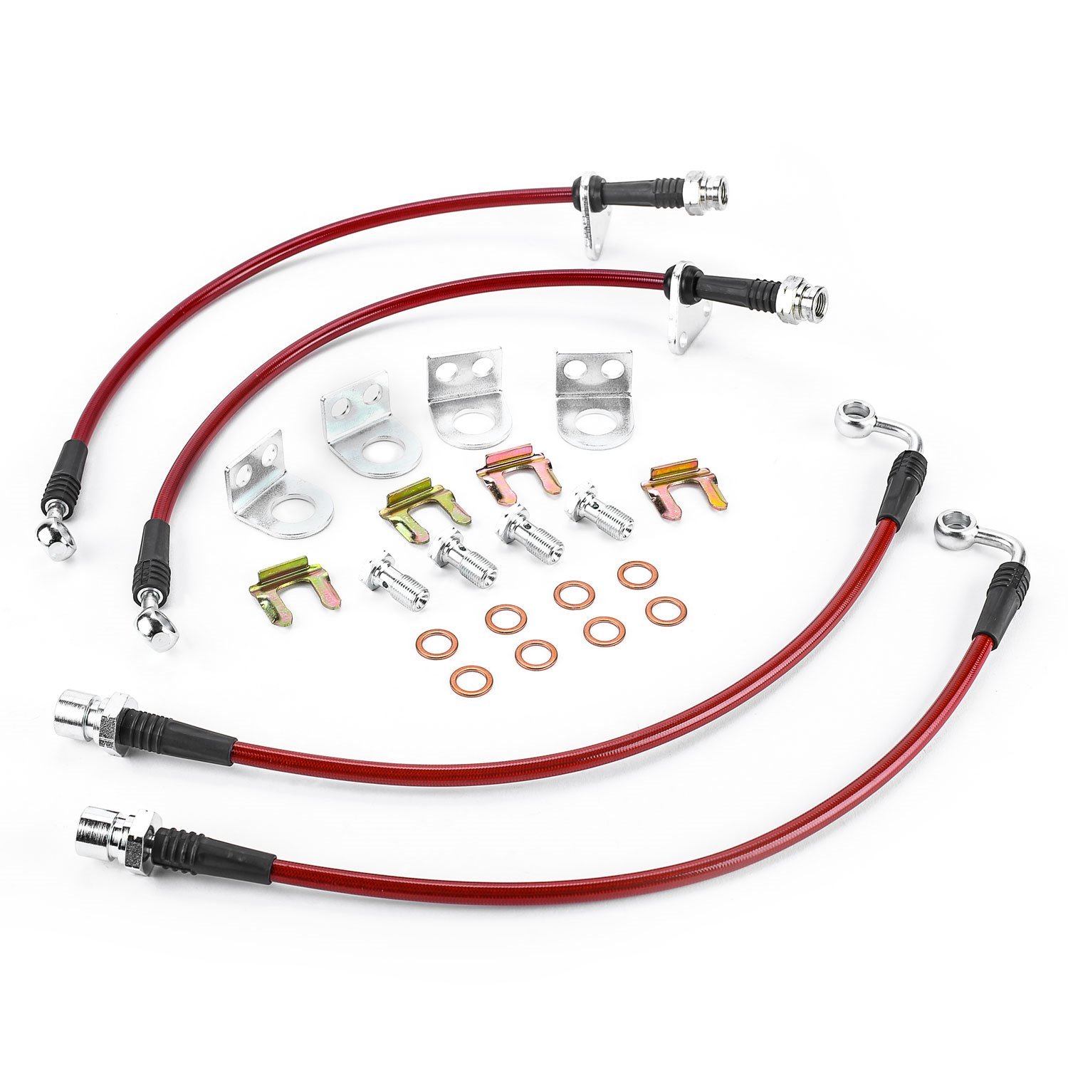 Braided Stainless Steel Hose Kit - 2004-2006 Toyota Tundra 2WD w/VSC - Front & Rear Set