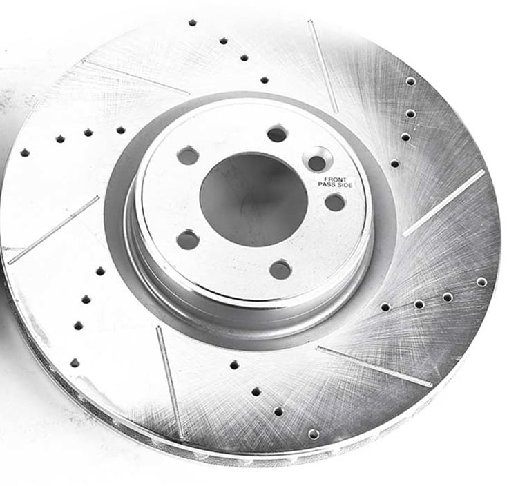 Drilled And Slotted Front Brake Rotor Fits Select Late Model Land Rover Models [Right/Passenger Side]