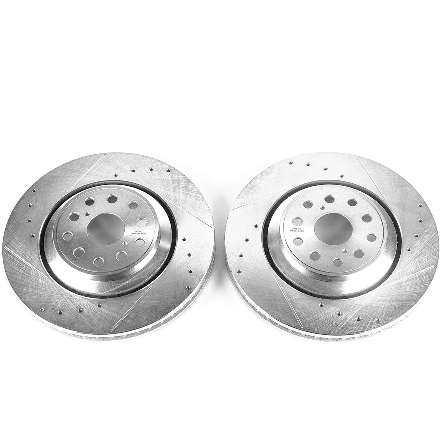 Front Drilled/Slotted and Zinc-Plated Brake Rotors, 2007 Lexus LS460