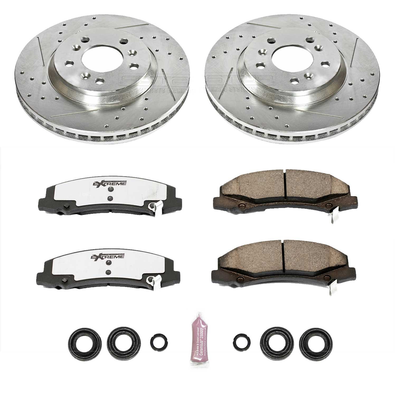 Bison Performance Coated Vented 303mm Disc Rotors and Akebono Performance Ceramic