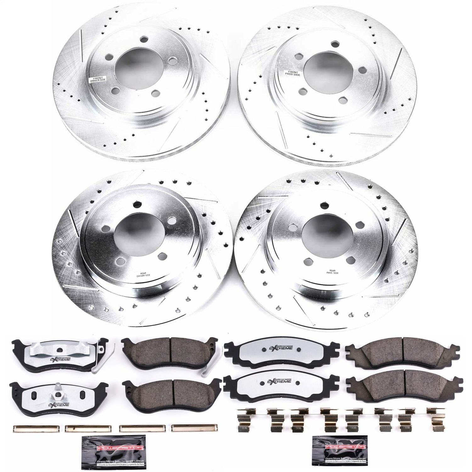 Truck and Towing Z36 Brake Pad & Rotor Kit Cross-Drilled/Slotted Rotors