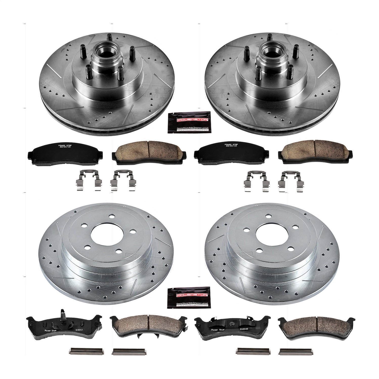 Performance Brake Upgrade Kit; Front/Rear; Incl. Silver Zinc
