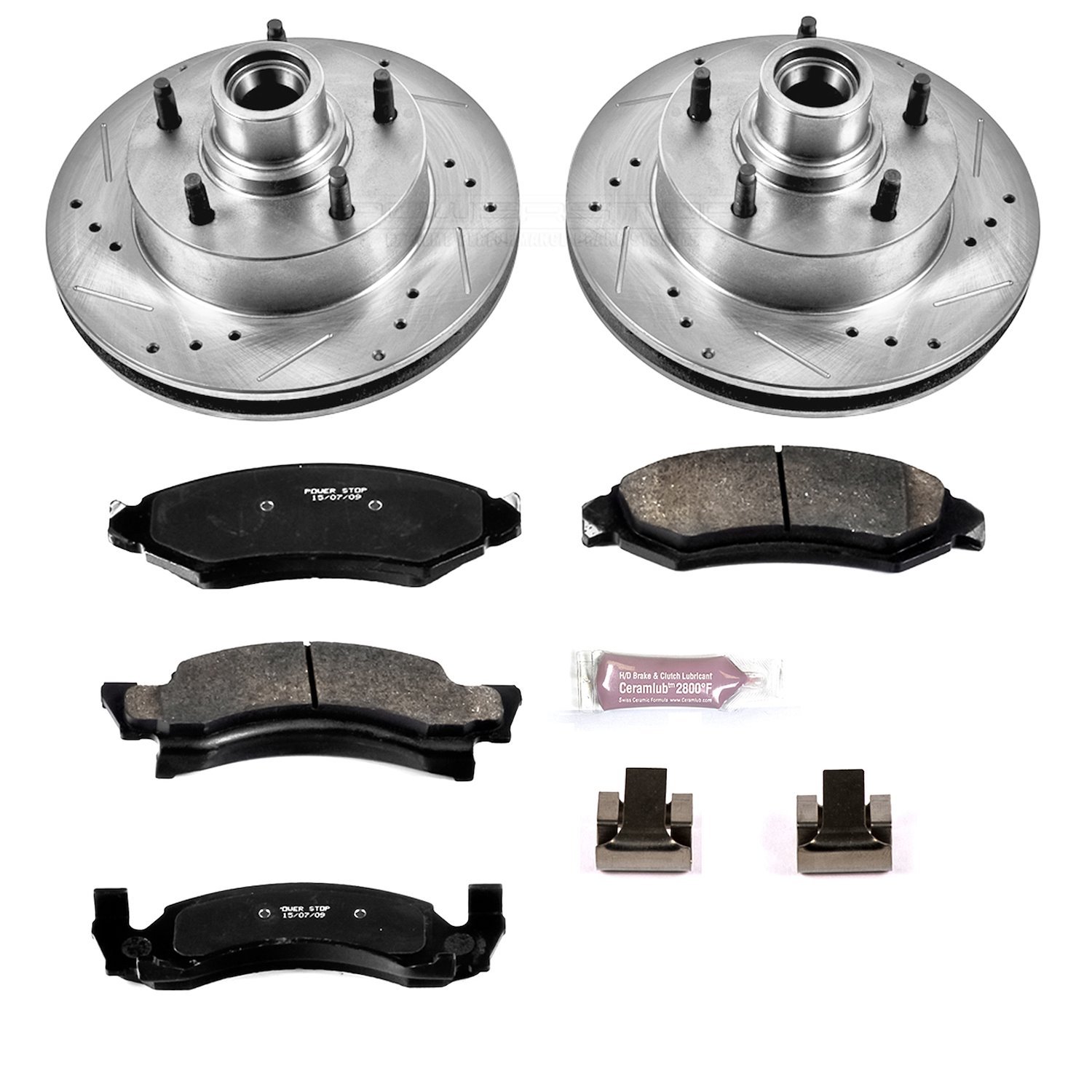Front Brake Disc Rotors And Ceramic Pads For FORD E-150 ECONOLINE 1986 FORD