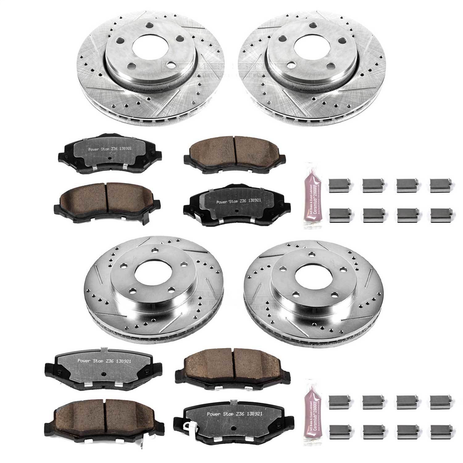 Truck and Towing Z36 Brake Pad & Rotor Kit Cross-Drilled and Slotted Rotors Z36 Carbon Ceramic Brake