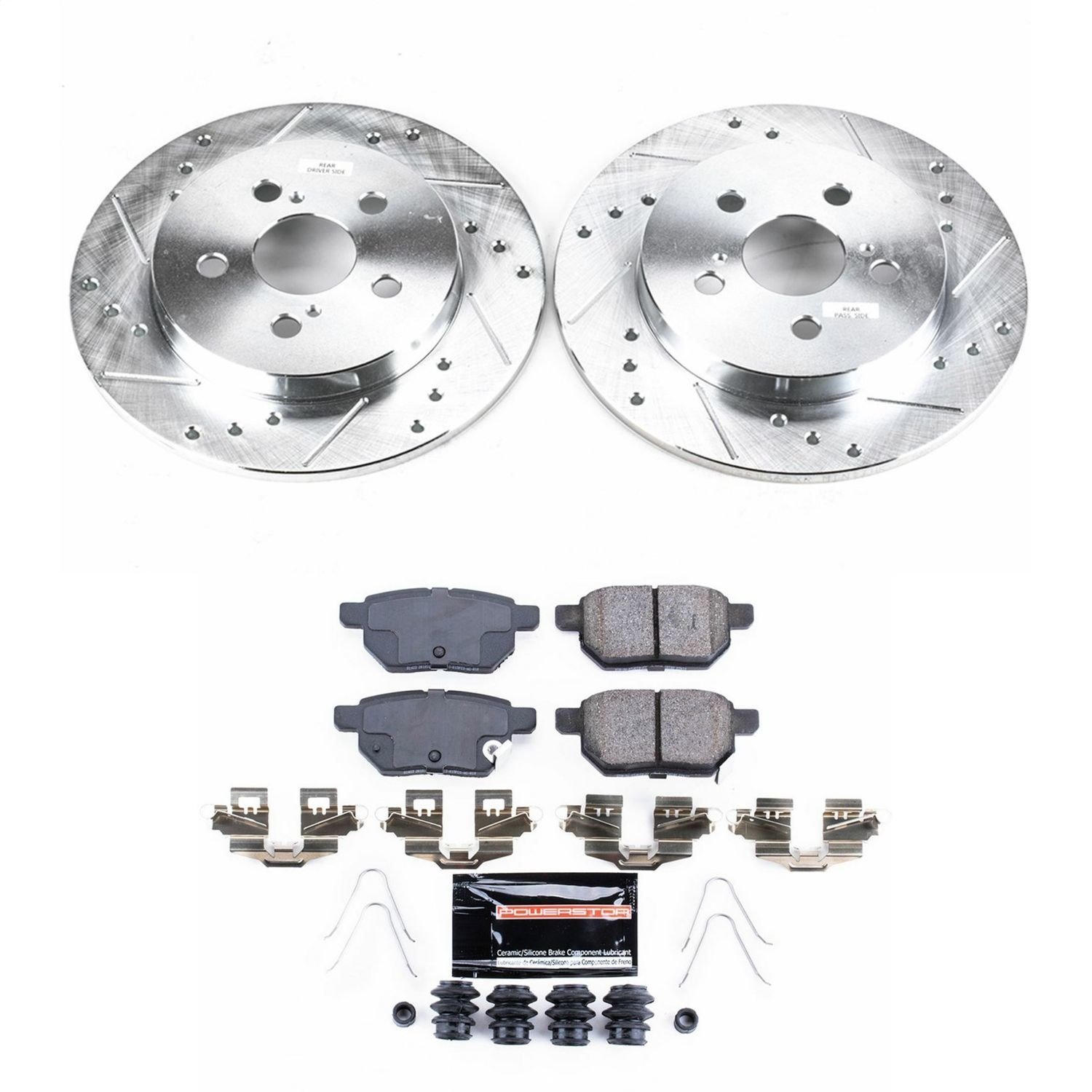 High Performance Brake Upgrade Kit Cross-Drilled and Slotted Rotors