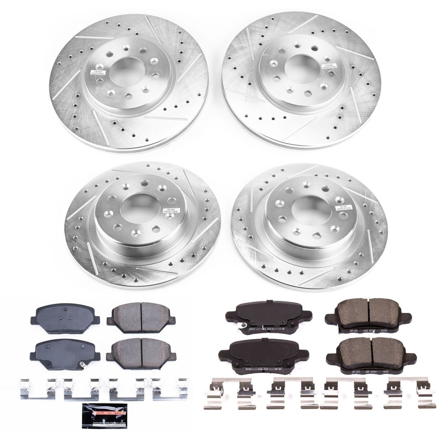 Evolution Sport Z23 Front and Rear Brake Pad and Rotor Kit Fits Select Chevrolet, GMC Models