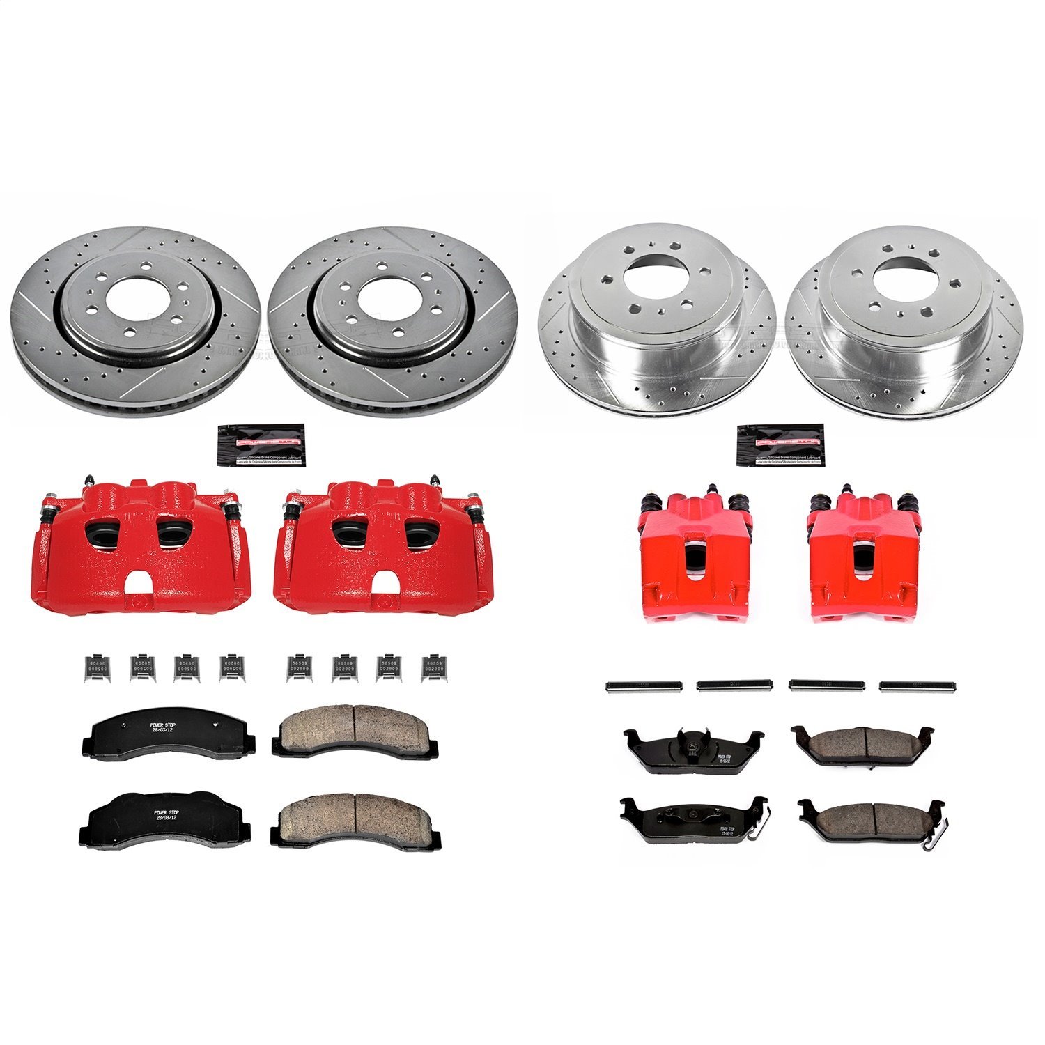 High Performance Brake Upgrade Kit Cross-Drilled and Slotted Rotors Z23 Evolution Sport High Carbon
