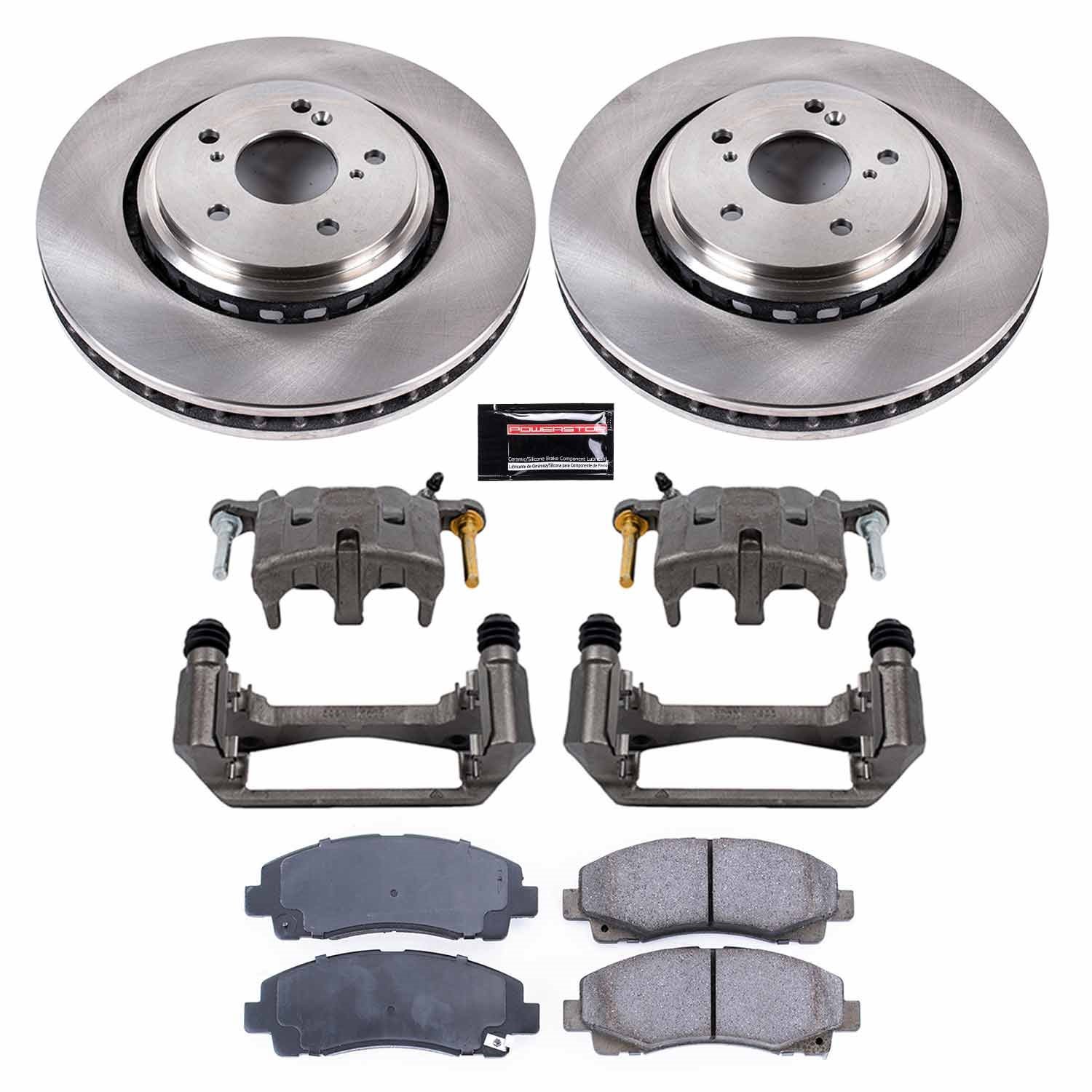 Ceramic Brake Pads Calipers OE Rotors Power Stop KCOE7214 Autospeciality Replacement Front Caliper Kit 