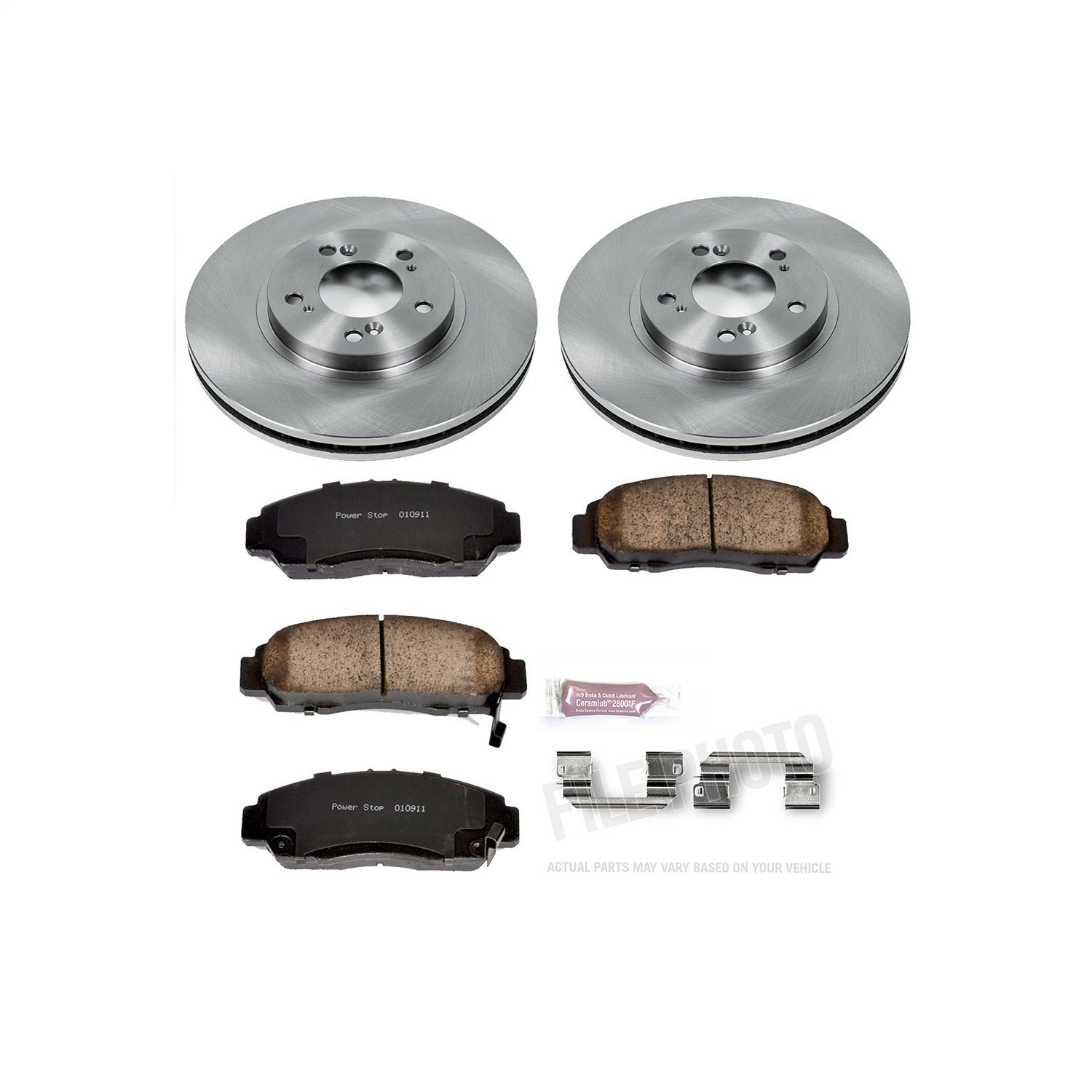 1-Click Daily Driver Brake Kits Front OE Replacement Rotors Z16 Ceramic Scorched Brake Pads
