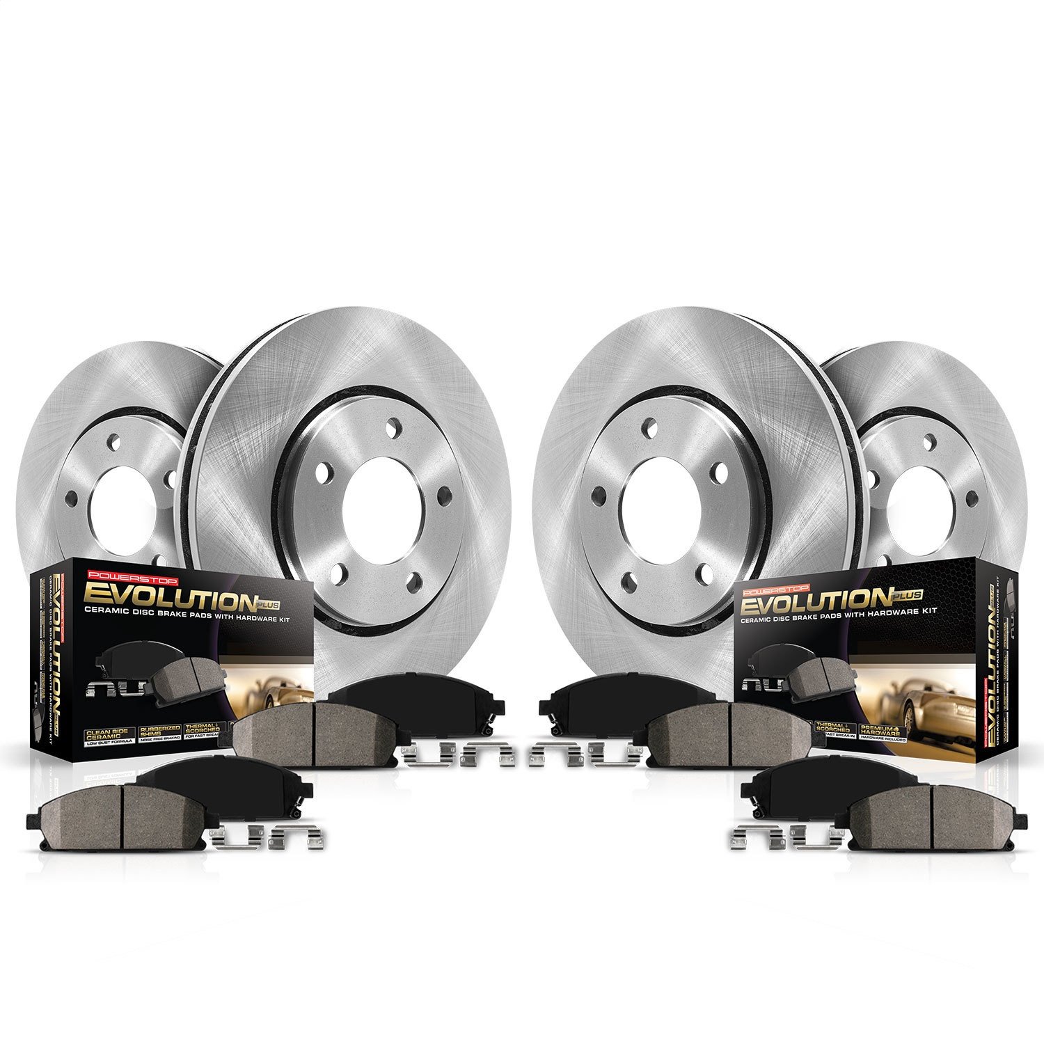 OE Replacement Rotors w/Z16 Ceramic Scorched Brake Pads Autospecialty By Power Stop 1-Click Daily Driver Brake Kits Power Stop KOE5734 Autospecialty By Power Stop 1-Click Daily Driver Brake Kits Rear Incl 12.76 in 