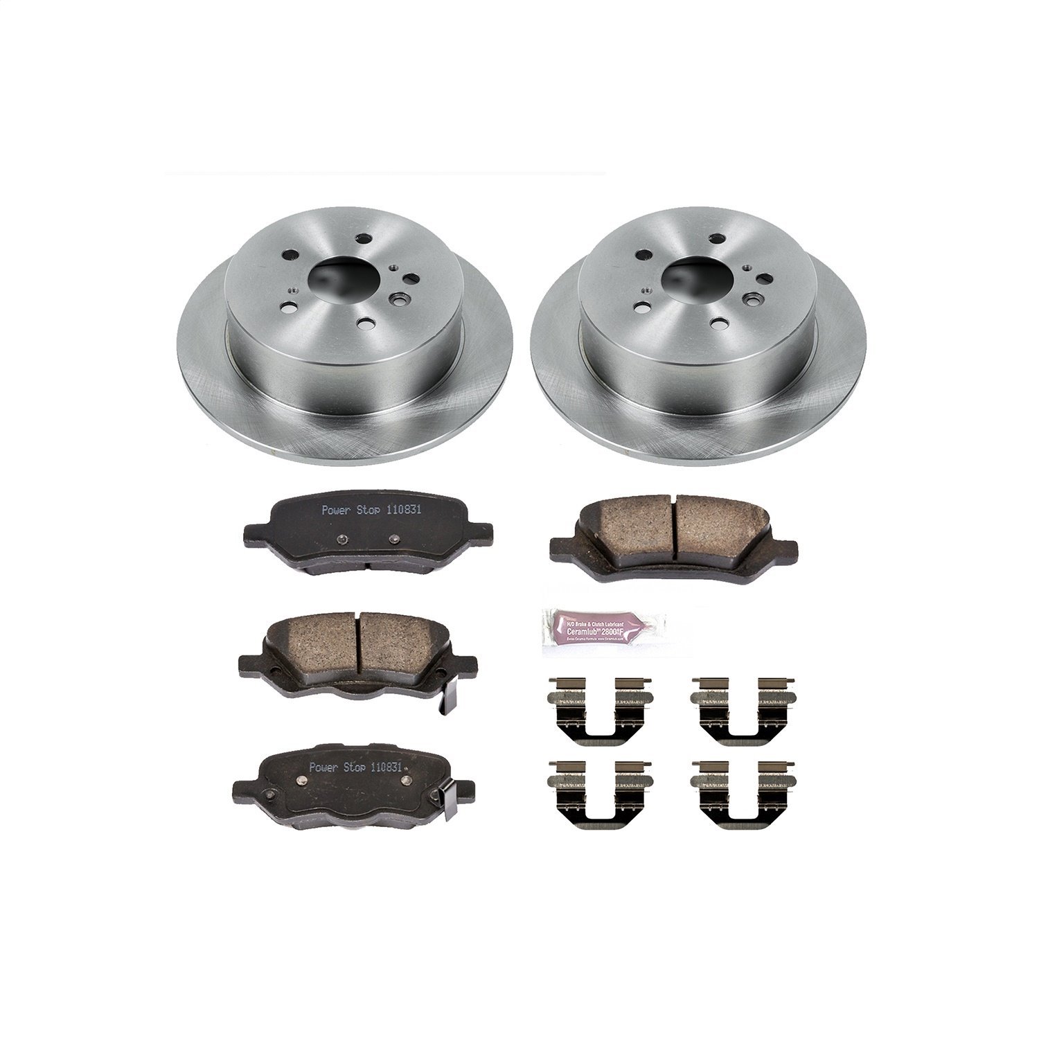 1-Click Daily Driver Brake Kits Rear OE Replacement Rotors Z16 Ceramic Scorched Brake Pads