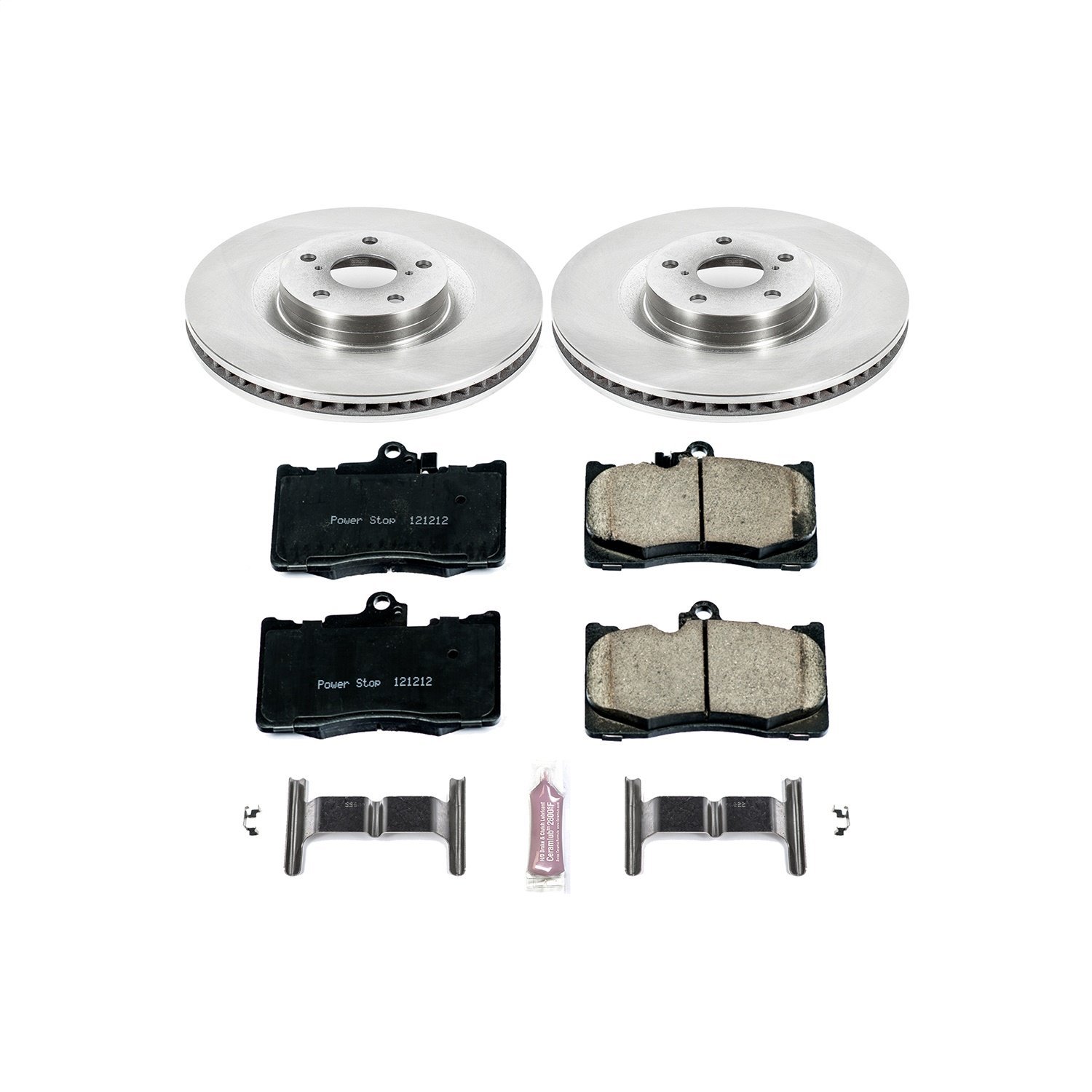 1-Click Daily Driver Brake Kits Front OE Replacement Rotors Z16 Ceramic Scorched Brake Pads