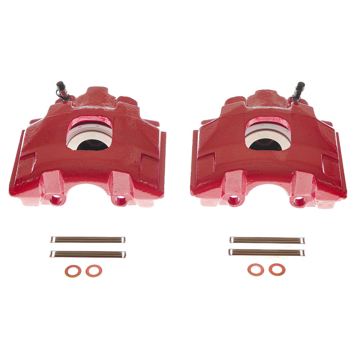 Front Performance Brake Calipers Fits Select 1998-2005 Mercedes ML320, ML350, ML430 [Red Powder-Coat Finish]