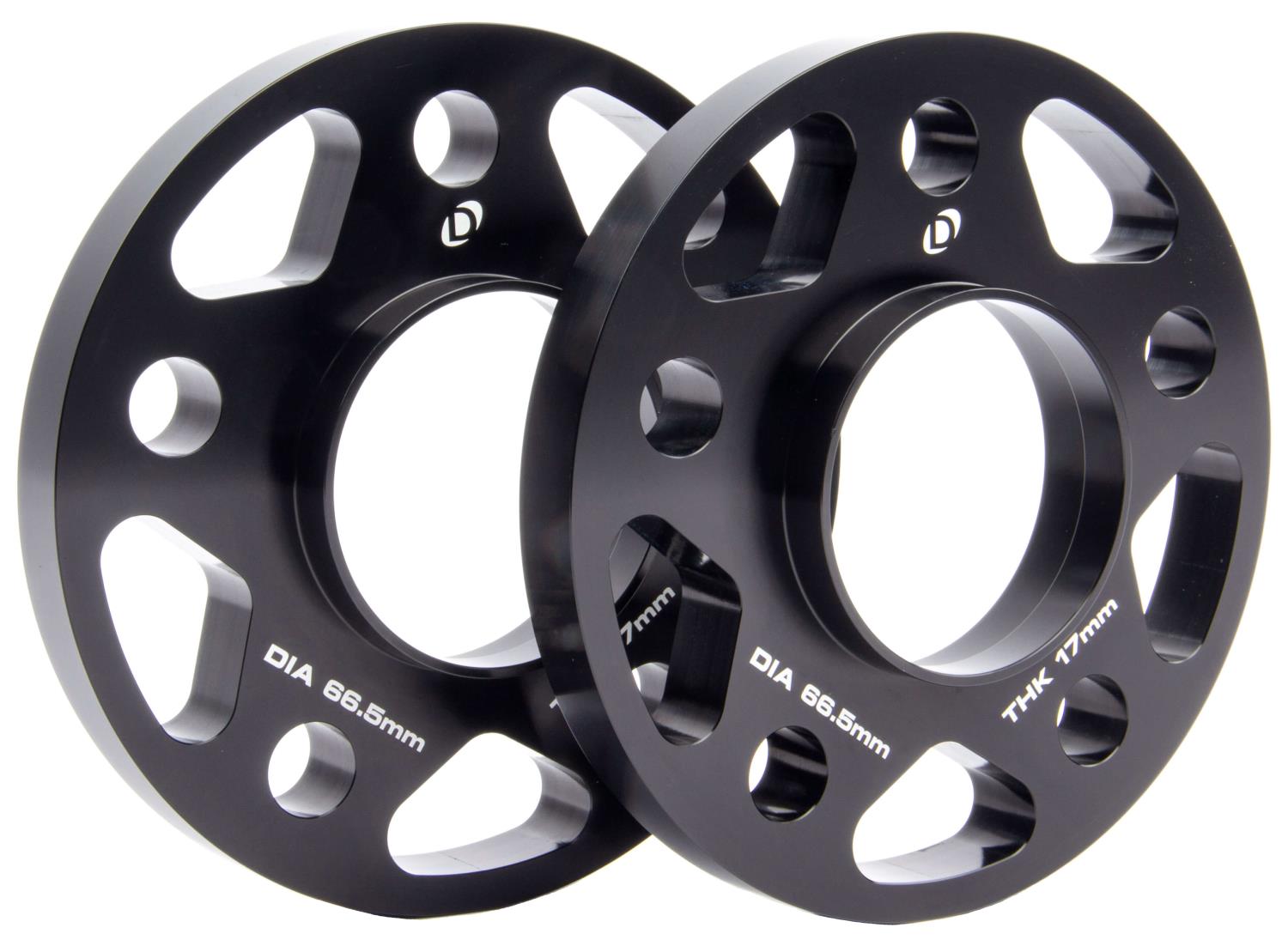 Machined Aluminum Wheel Spacers [17 mm Thick] for Select Late-Model BMW Cars/SUVs, Mini Cooper, Toyota GR Supra  [Black]