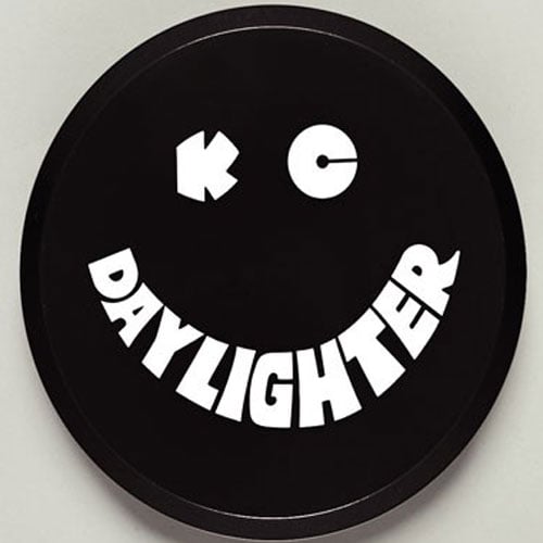 Light Cover 6 in. Round Black with White Smiley Face